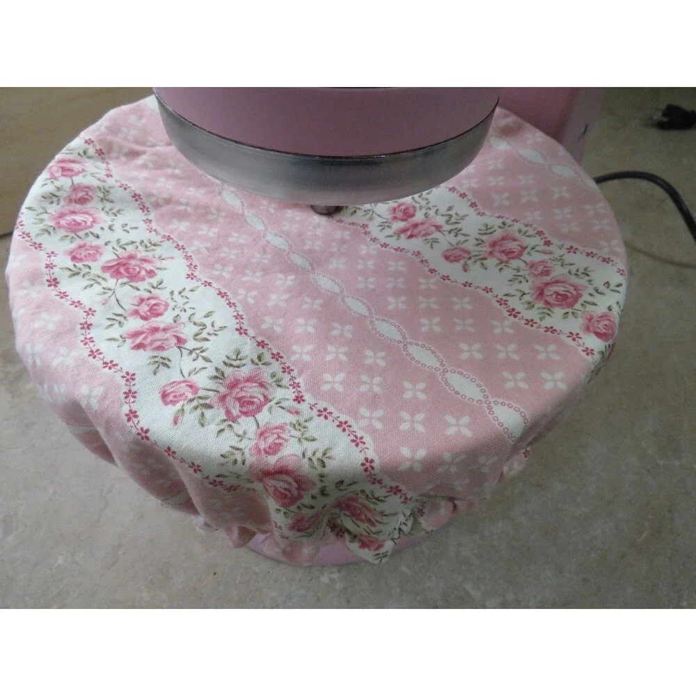 Kitchenaid Bowl Cover, Reversible Boho Patchwork and Pink Rose Mixer Cover